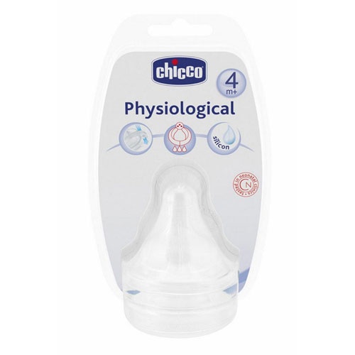 Tetina silicona - chicco fisiologico b ancha flujo rapido (4 m + 2 u)