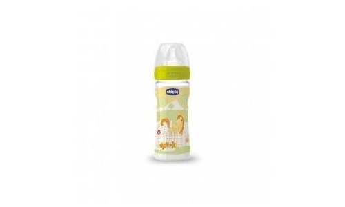 Biberon plastico pp t silicona - chicco fisiologico 0% bisfenol boca ancha flujo regulable (250 ml u