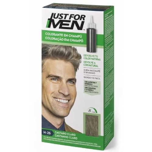 Just for men - champu colorante (1 envase 66 ml tono castaño claro)