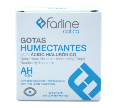 Farline optica gotas humectantes ah 0.2% - gotas oftalmicas esteriles (0.4 ml monodosis 20 u)