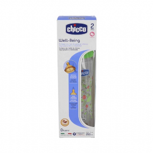 Biberon pp t caucho - chicco flujo medio (2m+ 250 ml unisex)