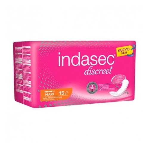 Indasec discreet maxi compresa perdidas leves (15 absorb)